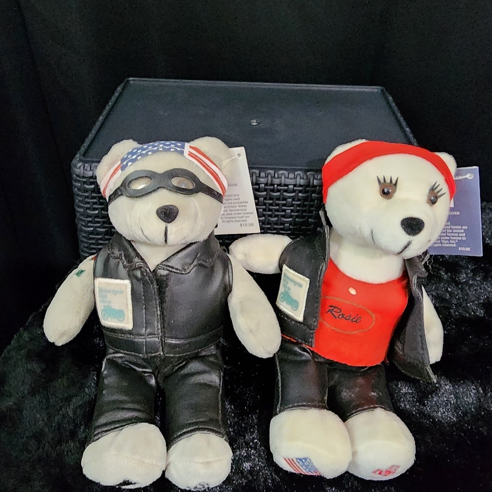 2003/2004 Motorcycle Stamp Biker Bear and Rosie Stuffed Bears NWT